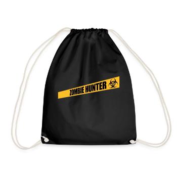 zombie hunter Halloween quote - Drawstring Bag - black - Front
