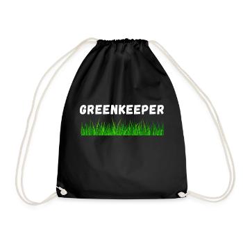 Greenkeeper Platzwart Fußball Gärtner Geschenkidee - Turnbeutel - Schwarz - Vorne