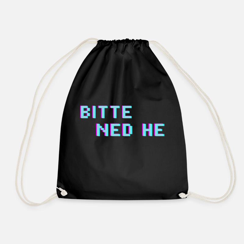 bitte ned he - Turnbeutel - Schwarz