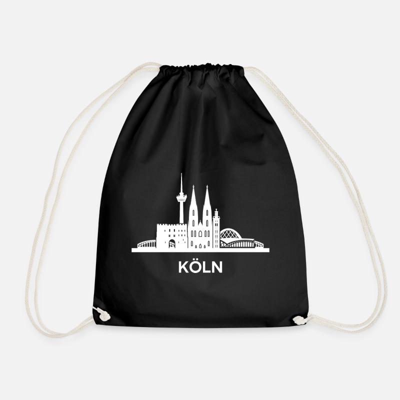 Köln, weiß - Turnbeutel - Schwarz
