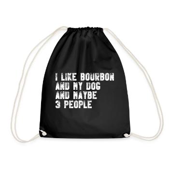 I like bourbon and my dog Whiskey Kentucky - Drawstring Bag - black - Front