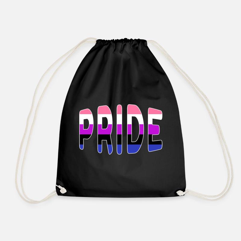 Pride logo Genderfluid - Drawstring Bag - black