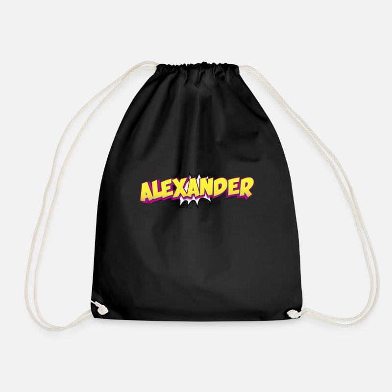 Alexander benutzerdefinierter Name Comic-Stil Pop-Art, - Turnbeutel - Schwarz