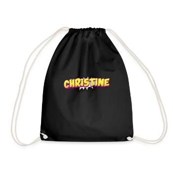 Christine Custom Name Comic Book Style Pop Art, - Drawstring Bag - black - Front