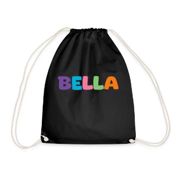 Name - Bella - Drawstring Bag - black - Front