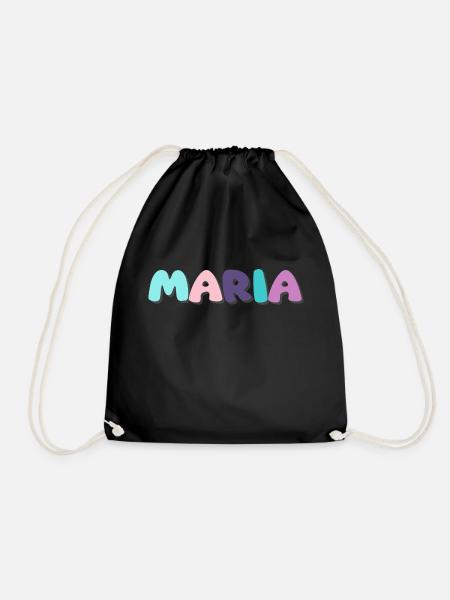 Name - Maria - Turnbeutel - Schwarz