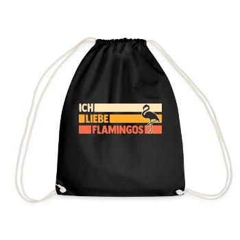Ich liebe Flamingos - Turnbeutel - Schwarz - Vorne