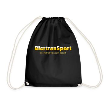 BiertranSport ist irgendwie auch Sport, Superkraft - Turnbeutel - Schwarz - Vorne