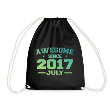 July 2017 Birthday Party July 2017 Retro - Drawstring Bag - black - Front