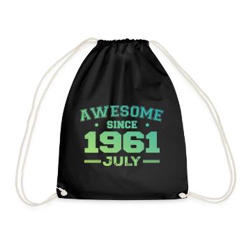 July 1961 Birthday Party July 1961 Retro - Drawstring Bag - black - Front