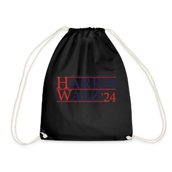 Kamala Walz 2024 - Kamala For President - Drawstring Bag - black - Front