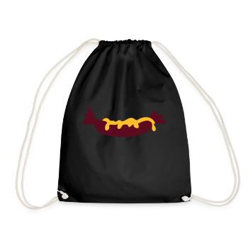 Wurst mit Senf / sausage with mustard (2c) - Drawstring Bag - black - Front