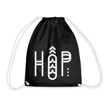 HOP | Hip & Hop | Partnerlook - Turnbeutel - Schwarz - Vorne