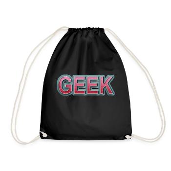 GEEK bande dessinée rétro - Sac de sport léger - noir - Devant