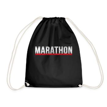marathon - Drawstring Bag - black - Front