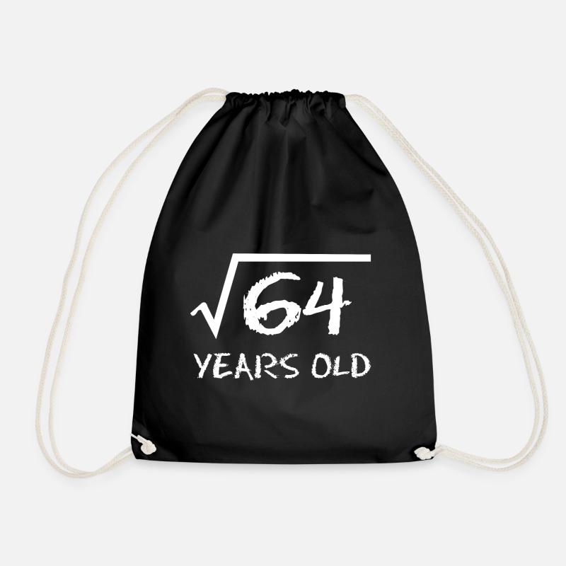 8th birthday root math - Drawstring Bag - black