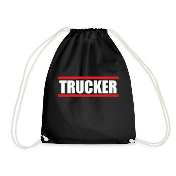 Trucker - LKW Fahrer - Turnbeutel - Schwarz - Vorne