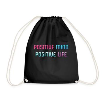 POSITIVE MIND, POSITIVE LIFE - Drawstring Bag - black - Front