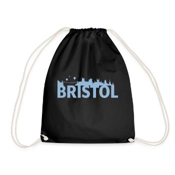 Bristol England Hauptstadt Skyline UK - Turnbeutel - Schwarz - Vorne