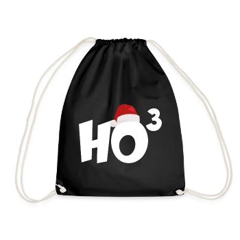 FROHE WEIHNACHTEN HO HO HO - Turnbeutel - Schwarz - Vorne