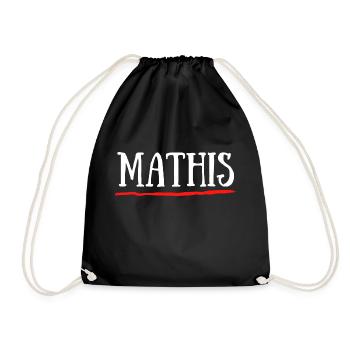 Mathis Prénom Naissance Anniversaire Cadeau - Sac de sport léger - noir - Devant