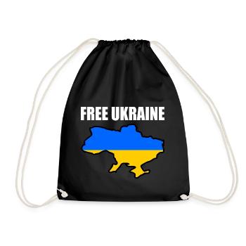 Free ukraine - Drawstring Bag - black - Front