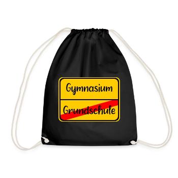 Gymnasium Grundschule Schild Übergang Schule - Turnbeutel - Schwarz - Vorne
