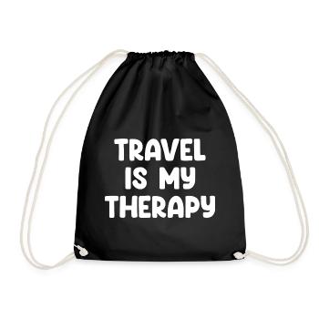 Voyager est ma thérapie - Sac de sport léger - noir - Devant