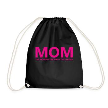 Mom Myth Legend - Turnbeutel - Schwarz - Vorne