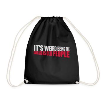 being old people age - Drawstring Bag - black - Front