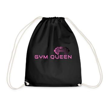 GYM QUEEN - Gym Motivation and Fitness Designs - Drawstring Bag - black - Front