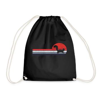 Squirrel Squirrel Retro Vintage Forest Nature - Drawstring Bag - black - Front
