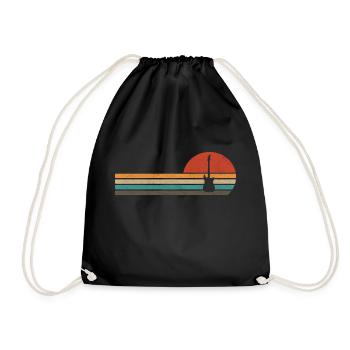 Guitare Vintage Retro Rock Musique - Sac de sport léger - noir - Devant