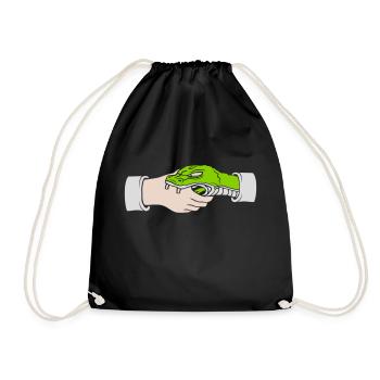 Salutation Poignée de main Morsures de serpent - Sac de sport léger - noir - Devant