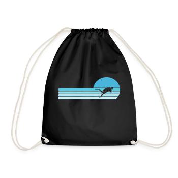 Diver Diving Retro Vintage - Drawstring Bag - black - Front