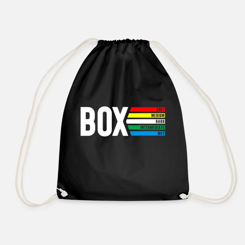 "Box" Grand Prix Tyre Compounds Design - Drawstring Bag - black