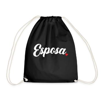 Esposa Cute Wife To Be Bride Couple Wedding Gift - Drawstring Bag - black - Front