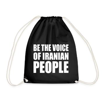 Be the voice of iranian people - Drawstring Bag - black - Front
