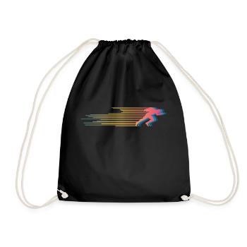 Biking Running Marathon Triathlon Bike - Drawstring Bag - black - Front
