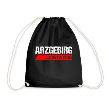 Arzgebirg du bist su schie - Turnbeutel - Schwarz - Vorne