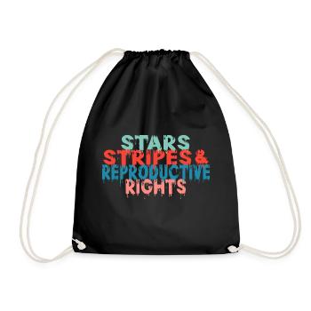 Star stripes and reproduction rights - Drawstring Bag - black - Front