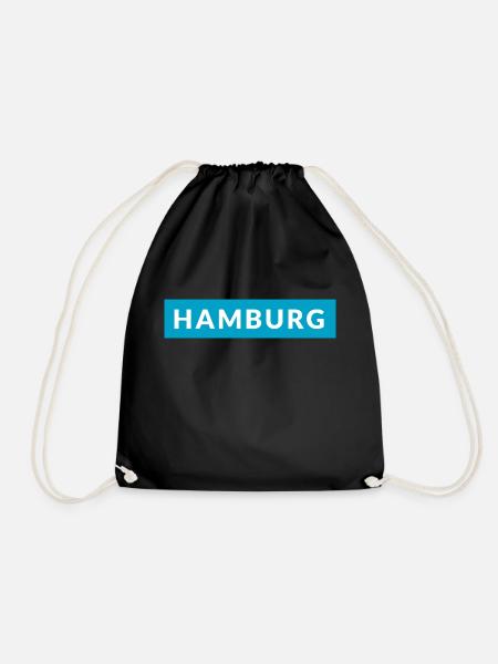 Hamburg auf blau - Turnbeutel - Schwarz