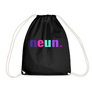 9. Geburtstag neun 9 Jahre - Turnbeutel - Schwarz - Vorne