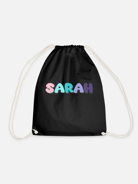 Name - Sarah - Turnbeutel - Schwarz