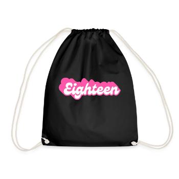 Eighteen birthday - 18th birthday retro pink - Drawstring Bag - black - Front