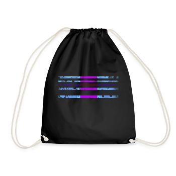 Décoration à rayures - Motif horizontal - Sac de sport léger - noir - Devant