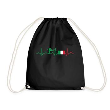 Italien Fußball Herzschlag Ekg - Turnbeutel - Schwarz - Vorne