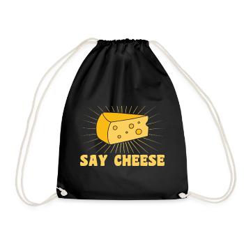 Say cheese - Drawstring Bag - black - Front