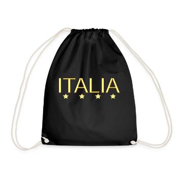 Italien, Italia, Italy, Logo, I Love Italy - Turnbeutel - Schwarz - Vorne