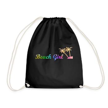 Beach Girl - Turnbeutel - Schwarz - Vorne